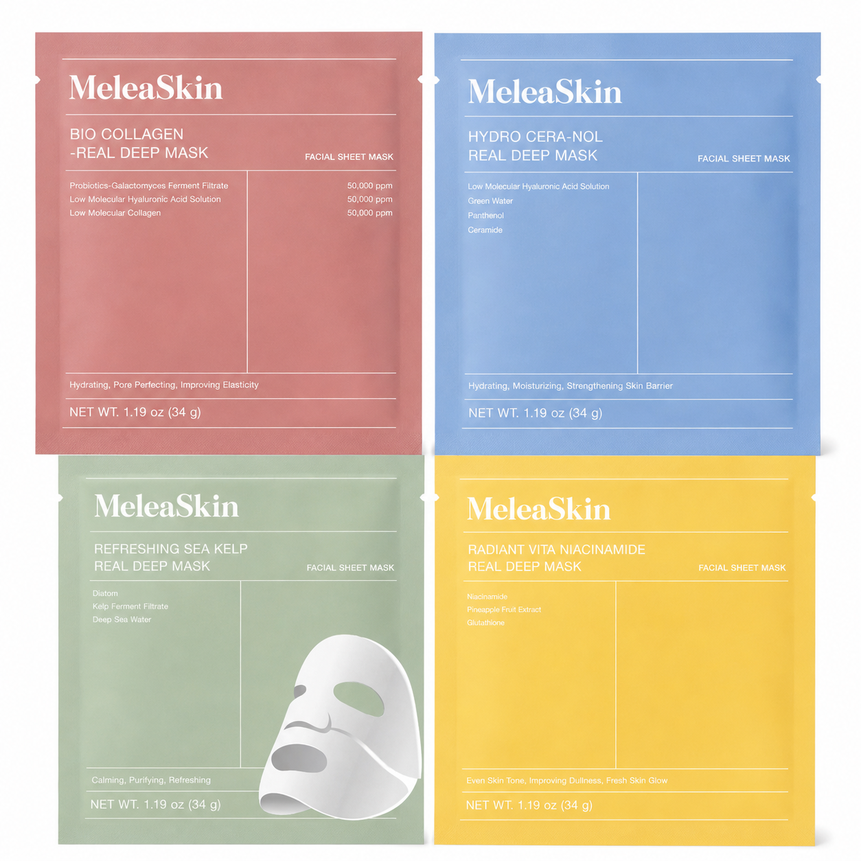 Korea Gesichtsmasken 4er Set